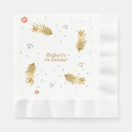 Barnen Golden Grönt Puppy Hund Birthday Pappersservett