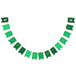 Barnen Golden Grönt Puppy Hund Birthday Vimplar