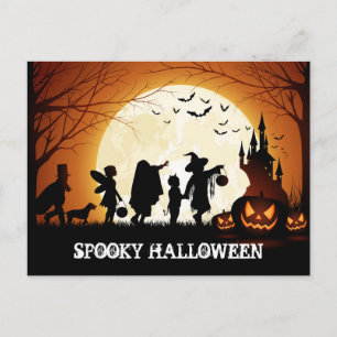 Barnen happy halloween Bus eller godis Vykort