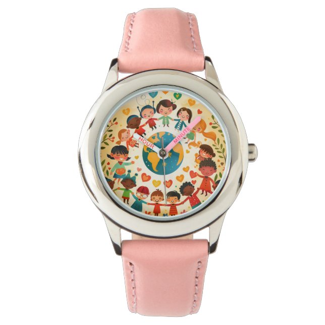 Barnen i världen — mångfald och fred armbandsur (Framsida)