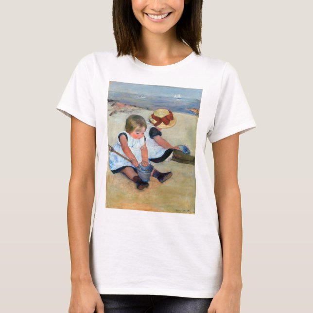 Barnen på Beach, Kassatt T Shirt (Framsida)