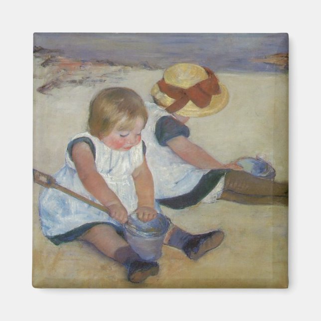 Barnen på stranden, Mary Cassatt Magnet (Framsidan)