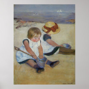 Barnen på stranden, Mary Cassatt Poster