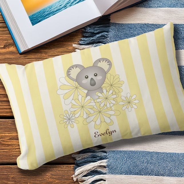 Barnen Personlig Gult, Rand Baby Koala Bear Utomhuskudde (Skapare uppladdad)
