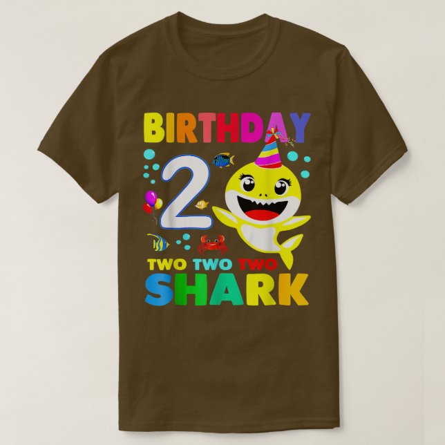 Barnen Shark2-år gammal 2ndFamily T Shirt (Design framsida)
