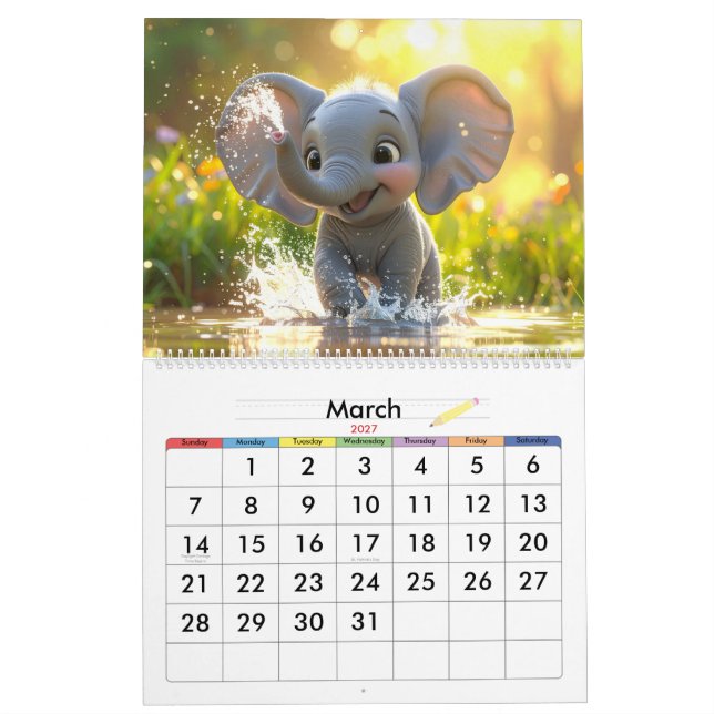 Barnens 3D-animationskalender med djur – Rolig & s Kalender (Mar 2027)