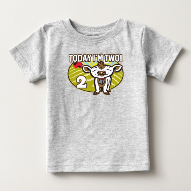 Barnens andra födelsedag i dag är jag två! Cute Co T Shirt (Framsida)