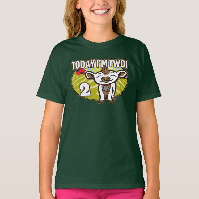 Barnens andra födelsedag i dag är jag två! Cute Co T Shirt (Framsida)