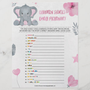 Barnens berättelse Emoji Pictionary [Baby Elephant Brevhuvud