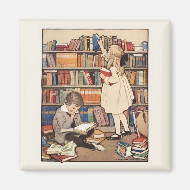 Barnens Bok-vecka av Jessie Willcox Smith Magnet (Framsidan)