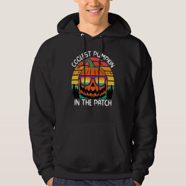 Barnens coolaste pumpa i lappen Halloween Hoodie (Framsida)