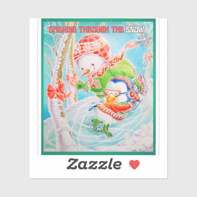 BARNENS DASHING GENOM SNÖ STICKER KLISTERMÄRKEN (Ark)