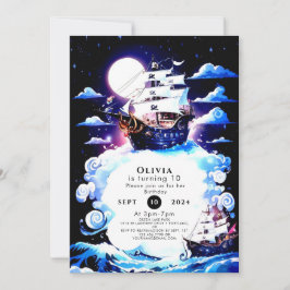 Barnens enkla Frakt Pirat födelsedag Inbjudningar