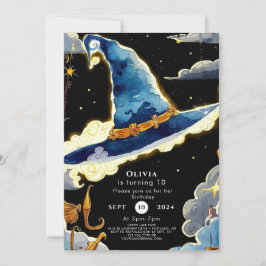 Barnens enkla trollkarl födelsedag inbjudningar