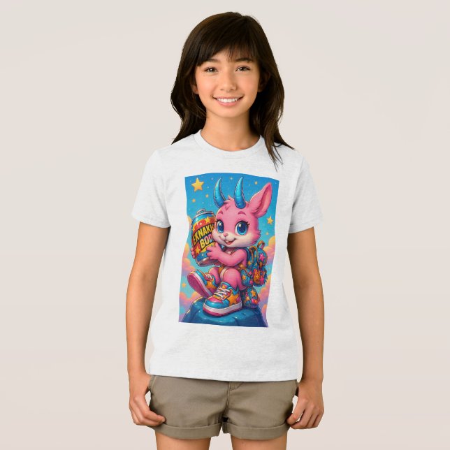 Barnens färgglada kanin Power T-Shirt (Framsida Full)