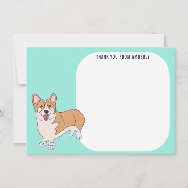 Barnens Flat Panel Corgi Tack så mycket Kort (Framsida)