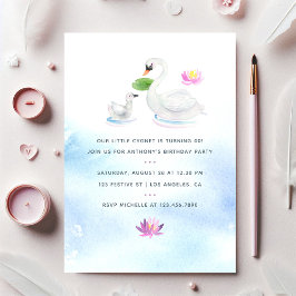 Barnens Födelsedagsfest inbjudan i svan