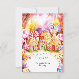 Barnens Godisregnbåge Candyland Födelsedag Tack Kort