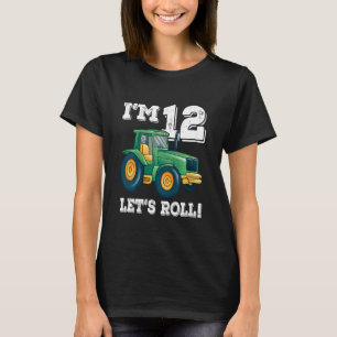 Barnens Grönt Farm Tractor 12:e Födelsedagsfest 12 T Shirt