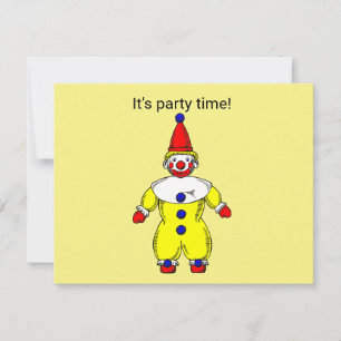 Barnens gruppinbjudan w/ Clown Inbjudningar