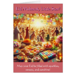 Barnens id Card - Eid Mubarak Little Star Hälsningskort