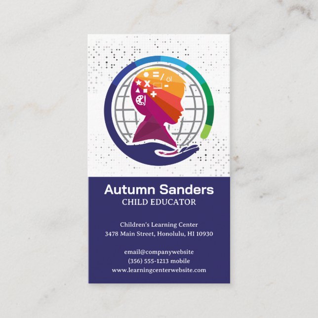 Barnens inlärning och utbildning visitkort (Framsida)