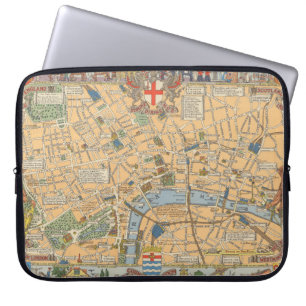 Barnens Karta i London, England Laptop Fodral