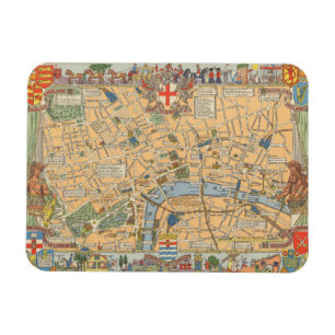 Barnens Karta i London, England Magnet