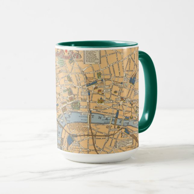 Barnens Karta i London, England Mugg (Framsida höger)
