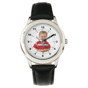 Barnens läderband - Personlig - svart Armbandsur