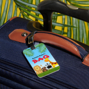 Barnens Namn bricka Safari Animals Resor Bagagebricka