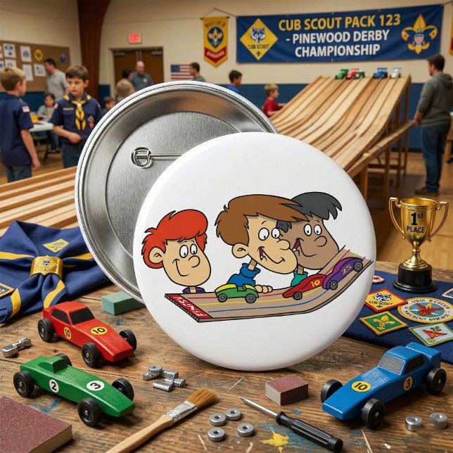 Barnens Pinewood Derby Bilrace Knapp (Skapare uppladdad)