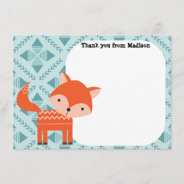 Barnens platta tacksamhetskort Röd Räv Anteckningskort