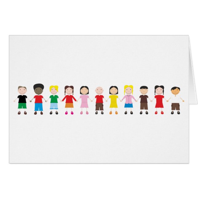 Barnens rad hälsningskort (Framsidan Horizontal)