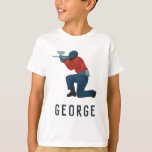 Barnens Roligt och moderna Blue Birthday Paintball T Shirt<br><div class="desc">Den här söta och moderna blå barnskjortan har en målande design,  med en färgpärl och målskylt. Skjortan kan vara personlig med dina pojkar namn,  perfekt gåva till vilken målbollentusiast som helst - underbar för en målboll som heter barns födelsedag party!</div>