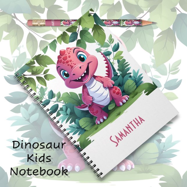 Barnens rosa dinosaur-äventyrsanteckningsbok anteckningsbok (Skapare uppladdad)