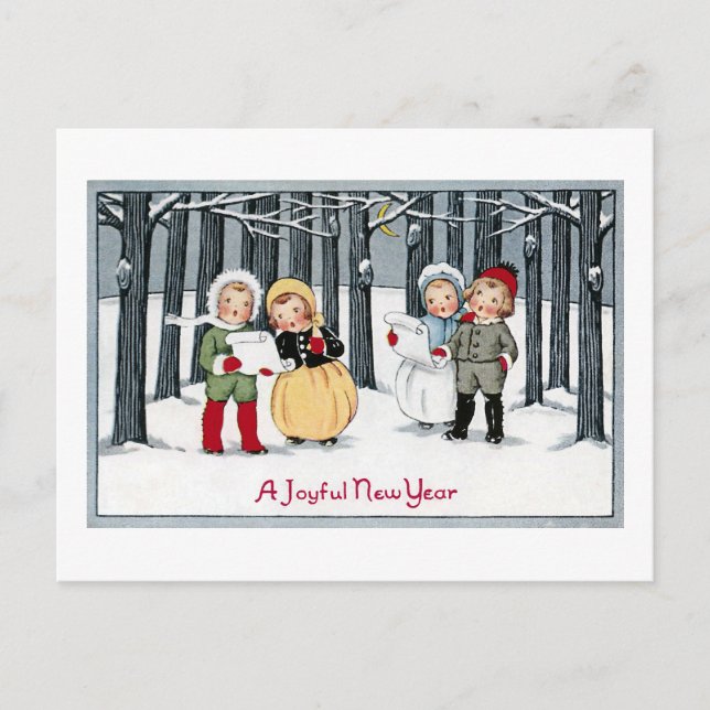 Barnens Sjunga i nyår Helg Vykort (Framsida)