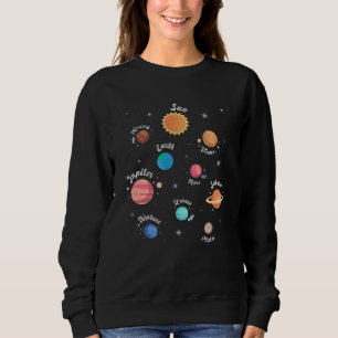 Barnens solsystem planeter kunskap yttre rymden t shirt