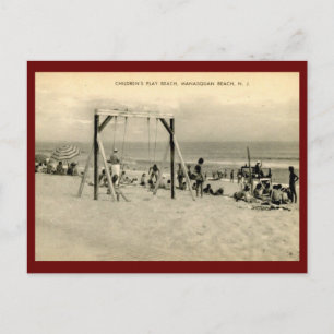 Barnens strand, Manasquan, New jersey Vintage Vykort