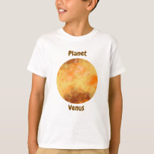 Barnens t-shirt-design med planetnamn