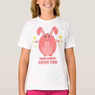 Barnens T-shirt med en söt kanin