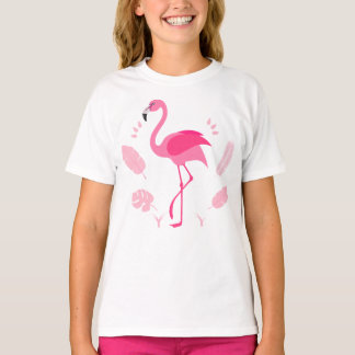 Barnens T-shirt med rosa flamingo