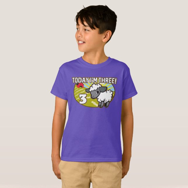 Barnens tredje födelsedag I dag är jag tre! Cute L T Shirt (Hel framsida)