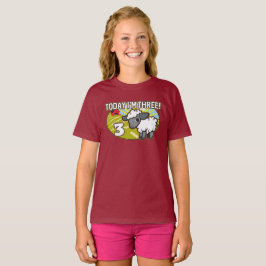 Barnens tredje födelsedag i dag är jag tre! Cute L T Shirt