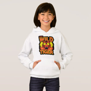 Barnens Vilda Tiger Grafiska Hoodie T Shirt