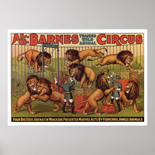 Barnes Circus-reklamen Poster från 1920-talet (Framsidan)