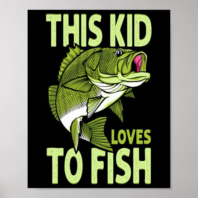 Barnet älskar att fiska Fiskande unge  Poster (Framsidan)