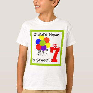 Barnet är sju 7, 7:e födelsedag, t-shirt