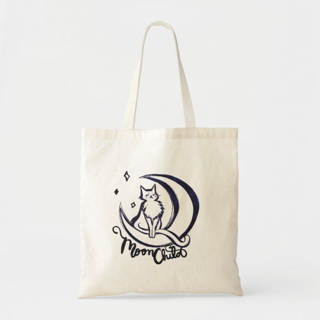 Barnet Moonchild Luna Cat Måne Tygkasse (Framsidan)