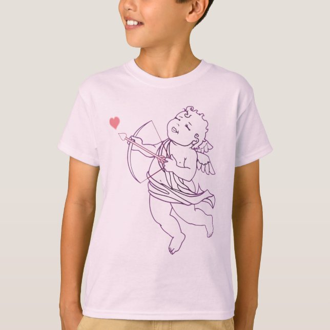 Barnets Alla hjärtans dags sweatshirt Cupid skjort T-shirt (Framsida)